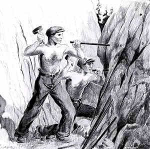 Example of single jacking