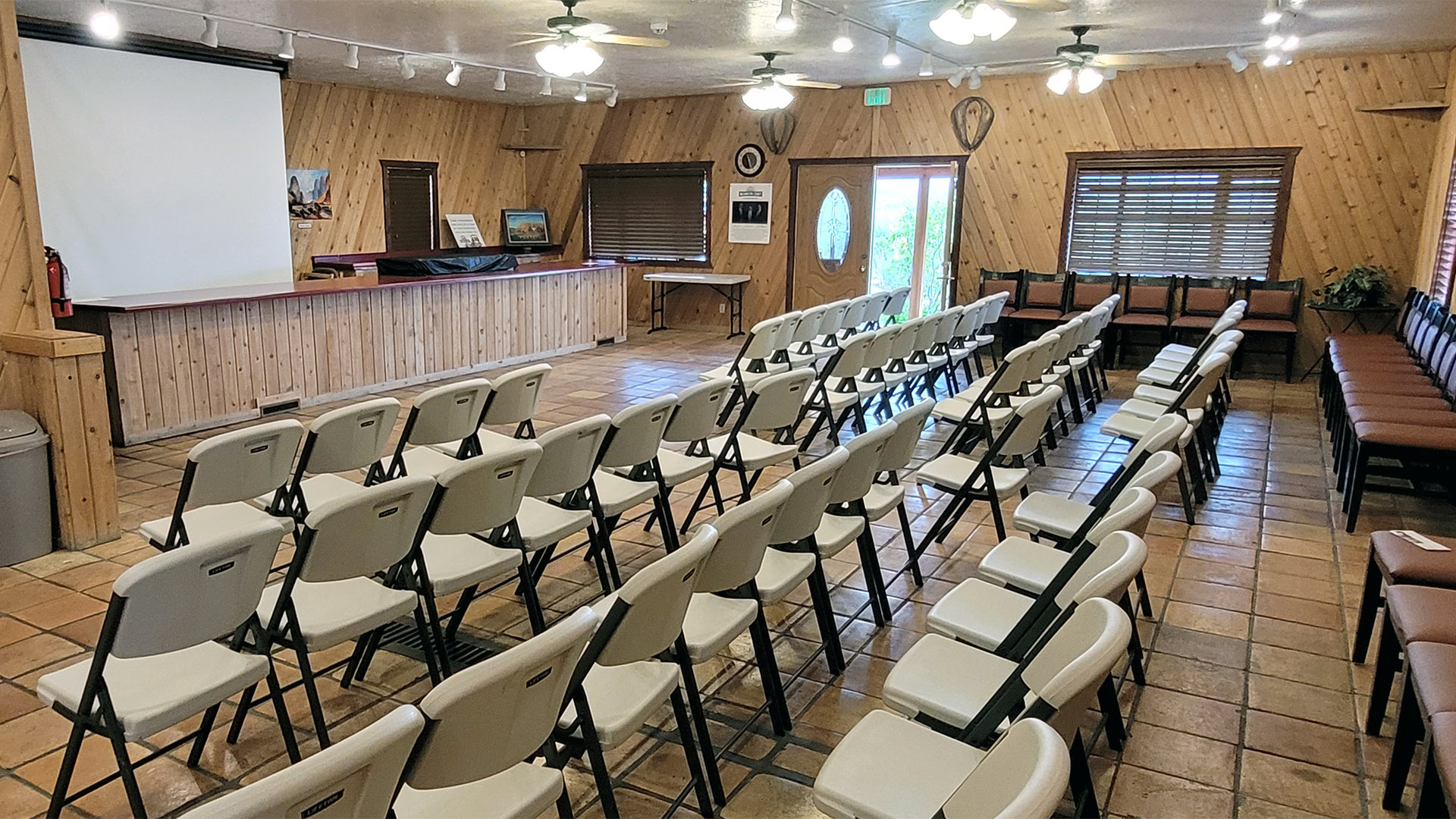 View from the back - front door in upper-middle