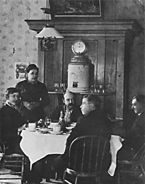 Inside the Cosmopolitan – Mrs. Margaret Grambs standing on left