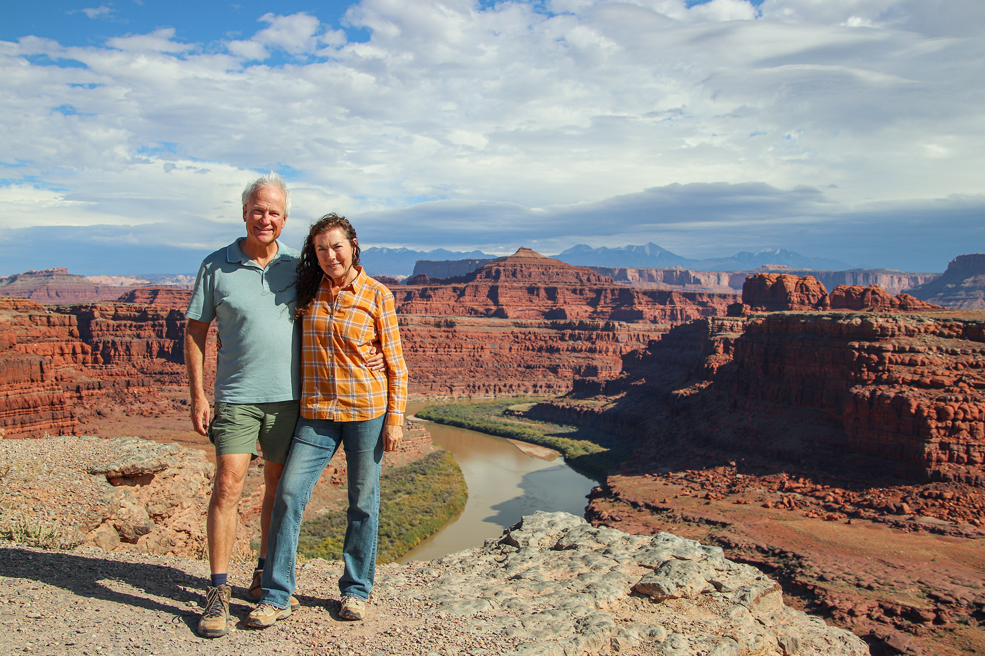 Cliff & Ilene Bandringa at Thelma & Louis Point, Canyonlands – Usual Suspects in the background